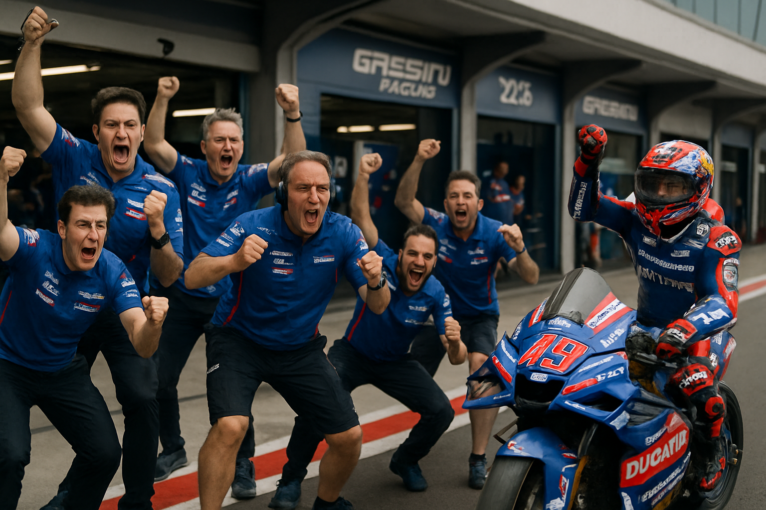 Pit lane MotoGP 2026 Gresini Racing team reaction