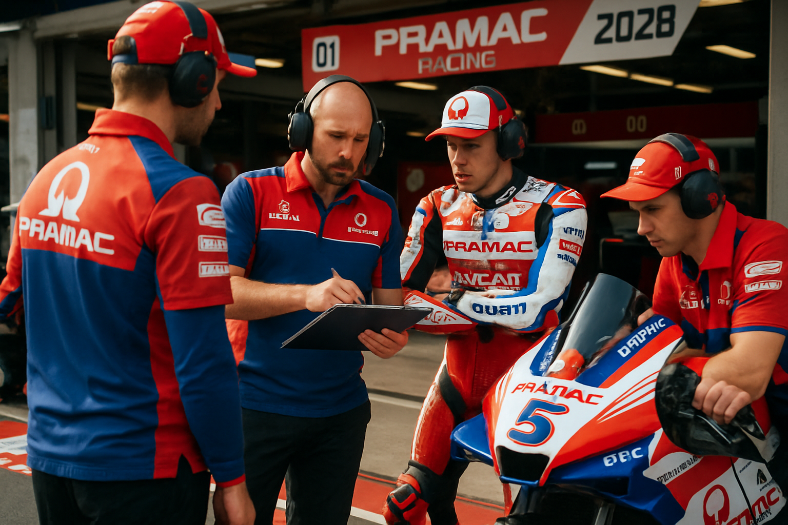 Pit lane activity, team strategy, Pramac Racing 2026